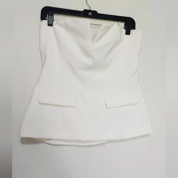 Zara Cream Strapless Top Sz-XL - Picture 3 of 10